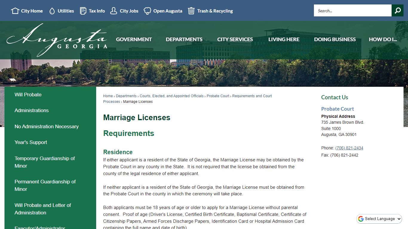Marriage Licenses | Augusta, GA - Official Website